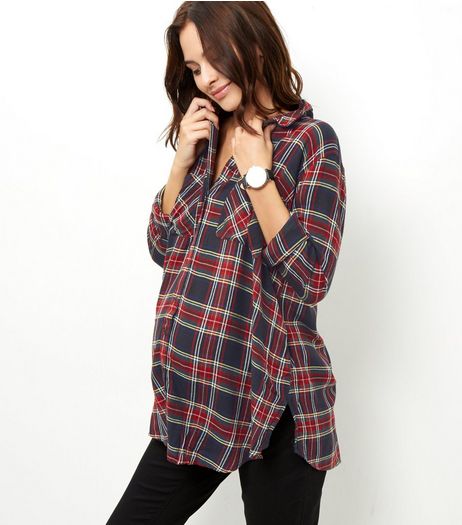 Maternity Black Tartan Shirt | New Look