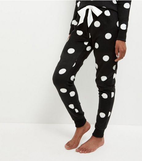 Tall Black Spot Print Pyjama Bottoms | New Look