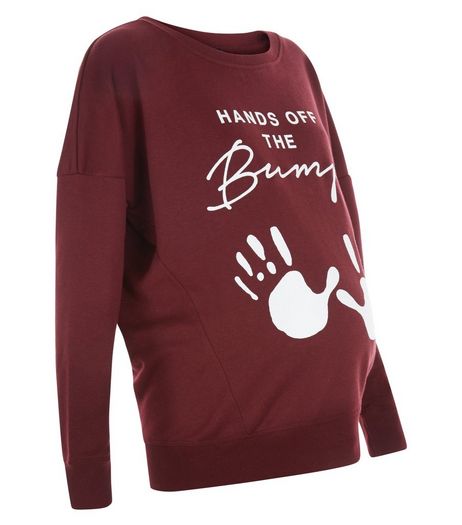 Maternity Burgundy Hands Off The Bump Sweater | New Look