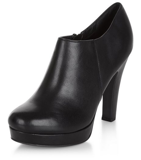 Black Comfort Leather Shoe Boots | New Look