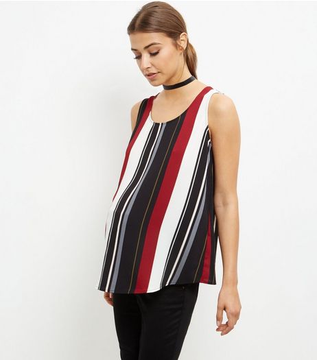 Maternity Black Stripe Shell Top | New Look