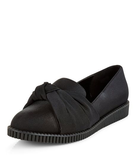 Black Knotted Front Creepers | New Look