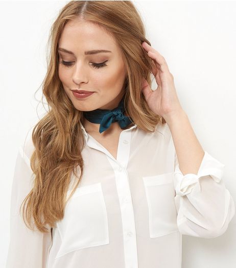 Teal Satin Neckerchief | New Look
