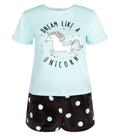 Teens Mint Green Dream Like A Unicorn Pyjama Set | New Look