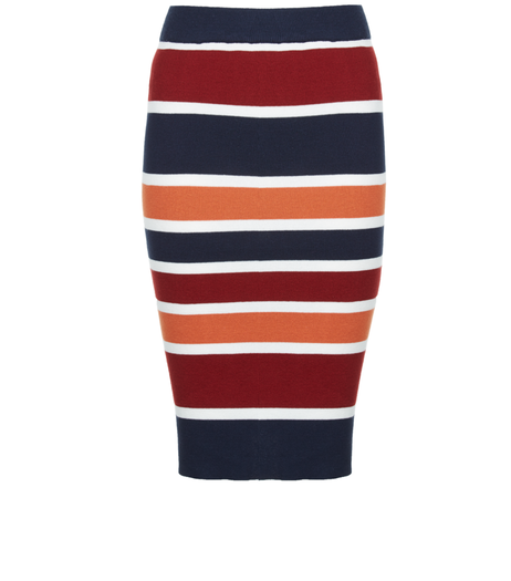 Petite Red Stripe Midi Skirt | New Look