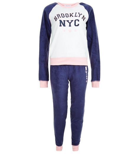 Teens Raglan Brooklyn/NYC Print Pyjama Set | New Look