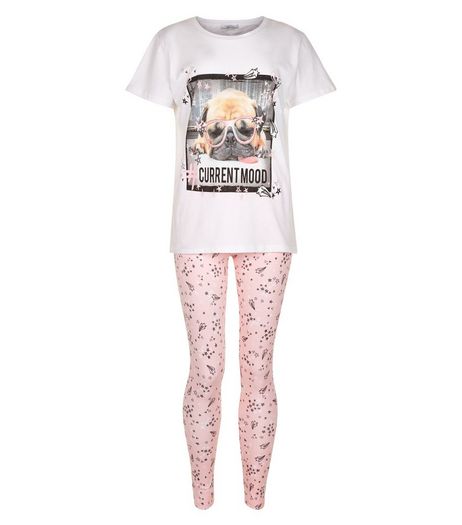 Teens Pink Pug Print Pyjama Set | New Look