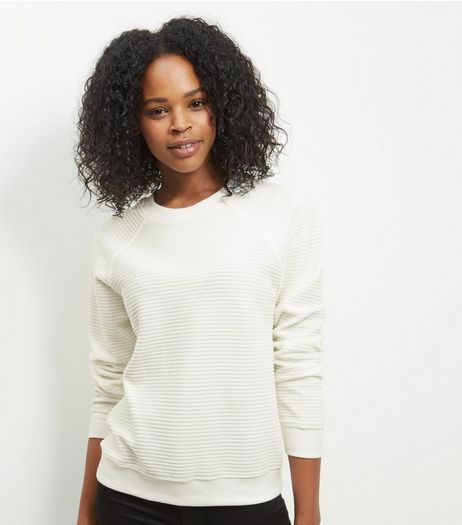 Cream Velour Ribbed Sweater | New Look