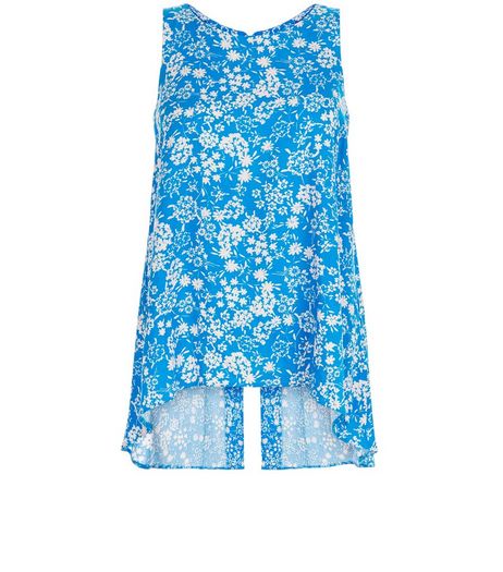 Apricot Blue Daisy Print Split Back Top | New Look