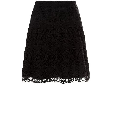 Apricot Black Scallop Hem Crochet Skirt | New Look