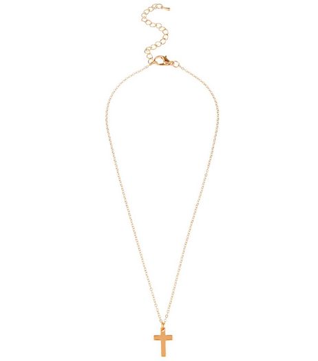Gold Cross Pendant Necklace | New Look