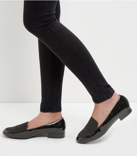 Wide Fit Black Contrast Loafers | New Look