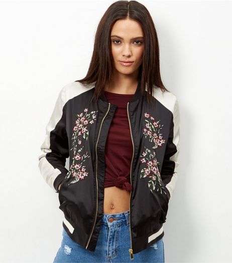 Anita and Green Black Embroidered Bomber Jacket | New Look