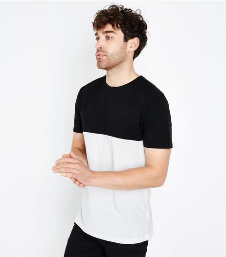 Black Colour Block T-Shirt | New Look