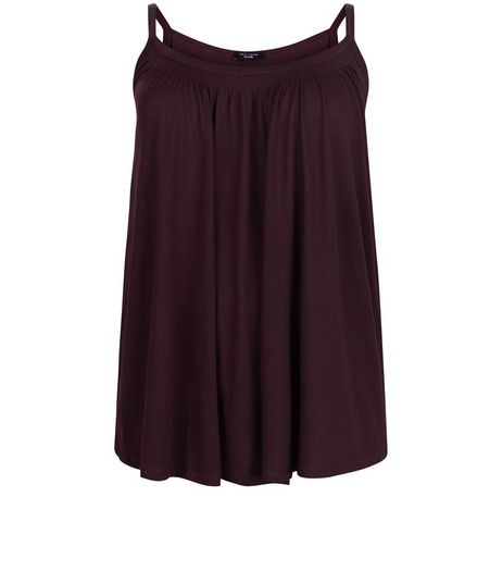 Curves Burgundy Shirred Vest | New Look