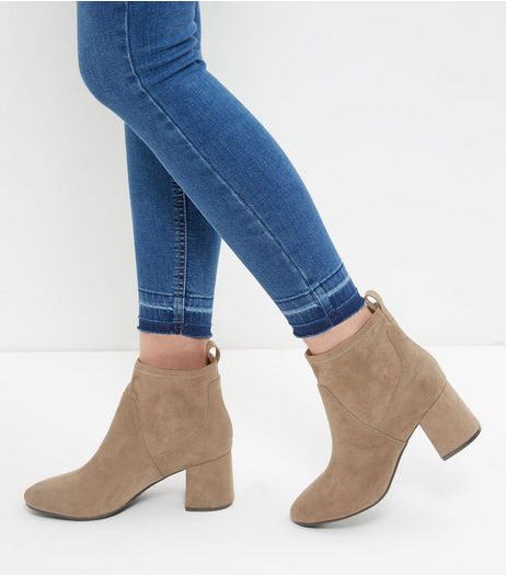 Brown Suedette Sock Boots | New Look