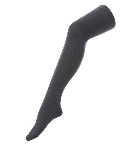Grey Spot Print Marl Tights | New Look