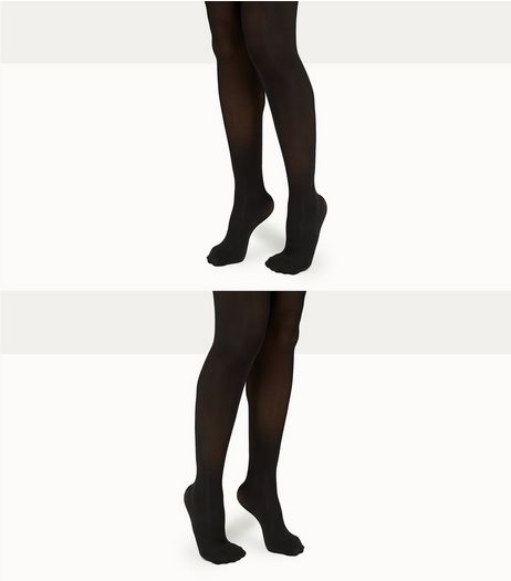 Maternity 2 Pack Black Stretch 50 Denier Tights | New Look