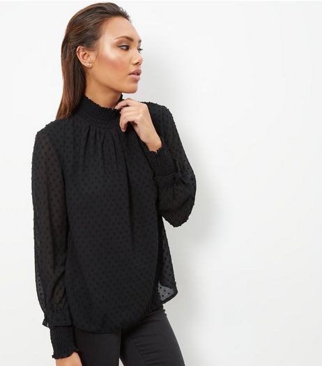 Blue Vanilla Black Funnel Neck Blouse | New Look