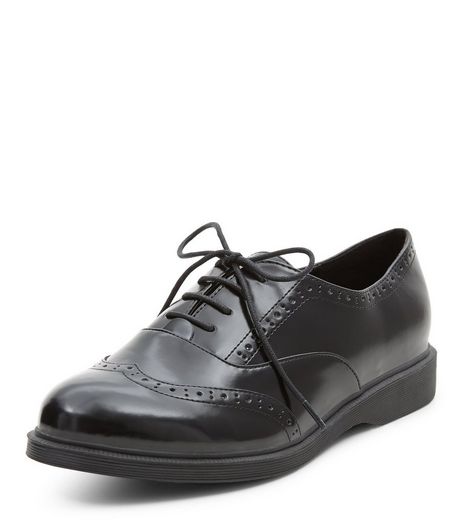 Black Embossed Chunky Brogues | New Look