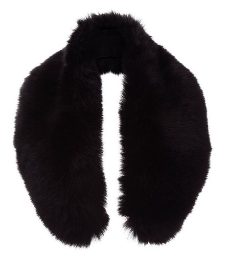 Black Faux Fur Oversized Collar | New Look