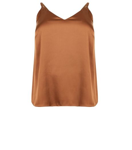 Curves Brown Sateen Cami Top | New Look