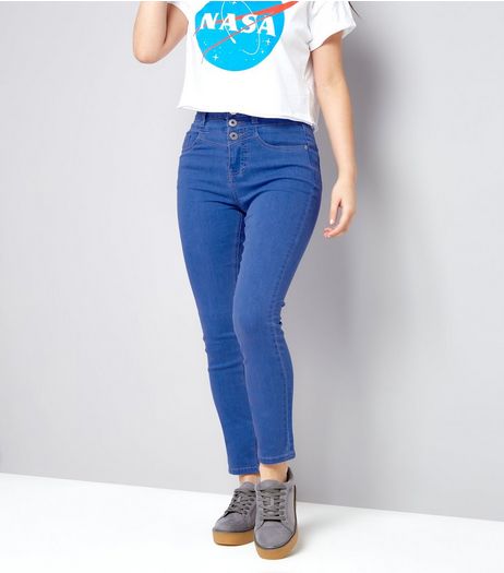 Bright Blue Super High Waisted Skinny Jeans | New Look