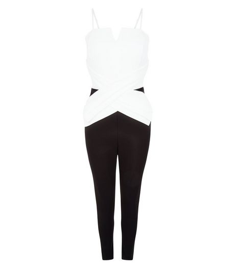 Loving This Black Colour Block Cross Front Jumpsuit | New Look