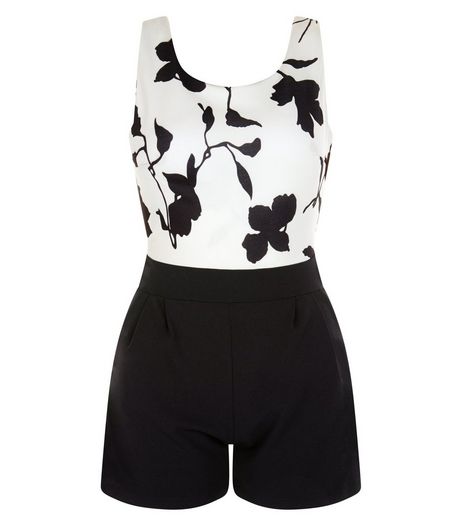 Loving This Black Floral Print Bow Back Playsuit | New Look