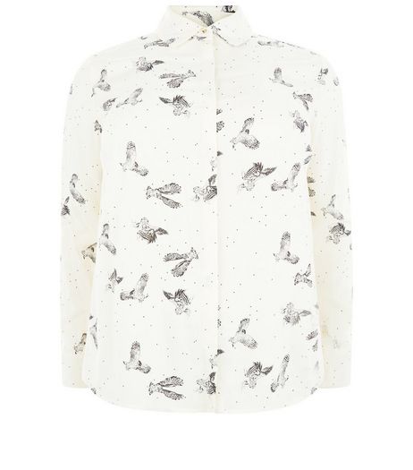 Curves White Owl Print Shirt | New Look