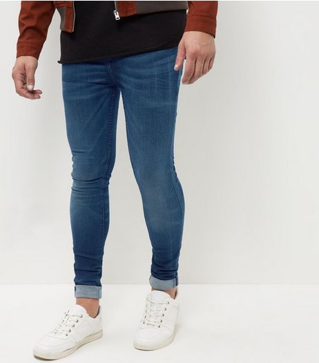 Blue Washed HyperFlex Super Skinny Jeans | New Look