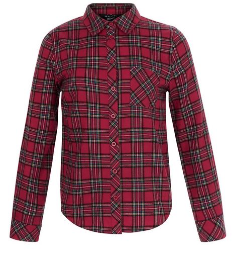 Girls Red Check Long Sleeve Shirt | New Look