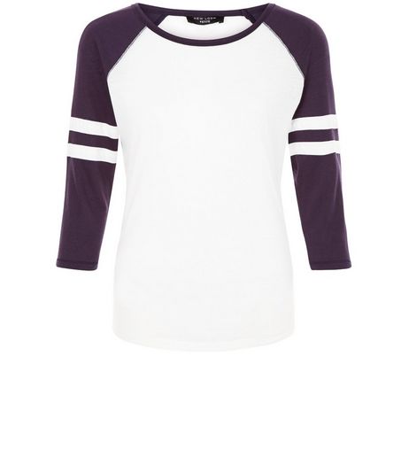 Petite White Raglan T-Shirt | New Look