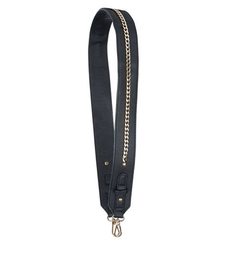 Black Metalic Chain Bag Strap | New Look
