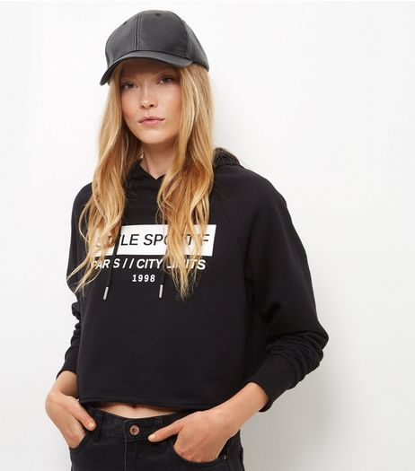 Black Leather-Look Cap | New Look
