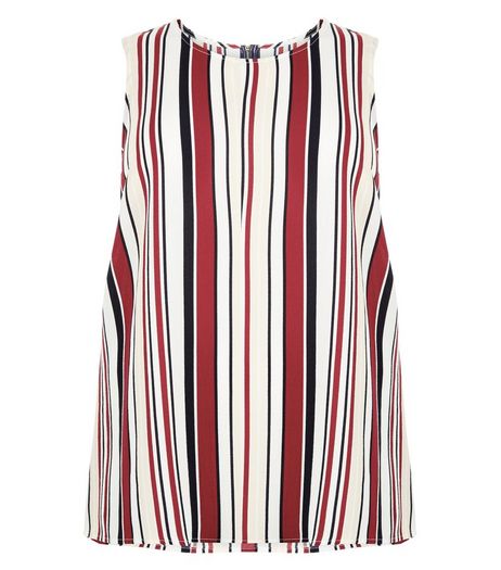 Curves White Stripe Shell Top | New Look