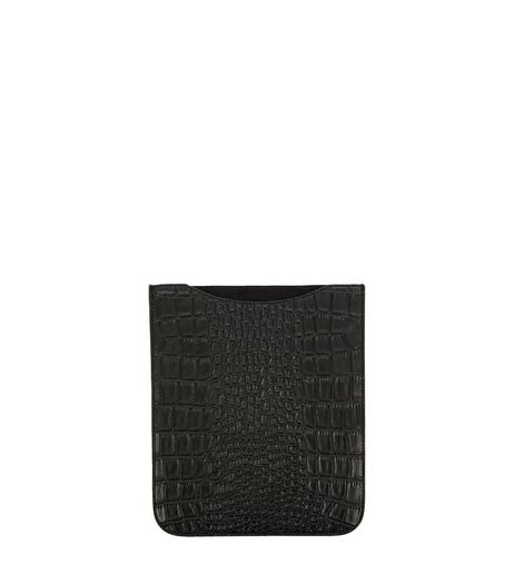 Black Croc Texture iPad Sleeve | New Look