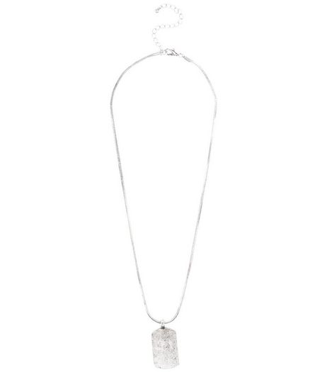 Pewter Metal Dog Tag Necklace | New Look