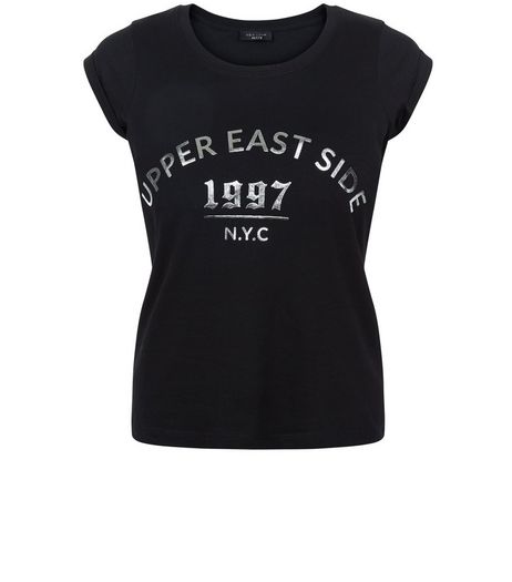 Petite Black Upper East Side Cap Sleeve Top | New Look