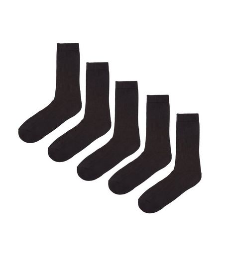 5 Pack Black Socks | New Look