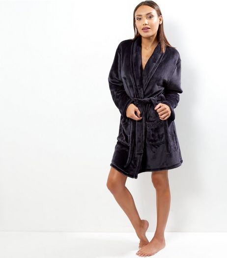 Dark Grey Basic Dressing Gown | New Look