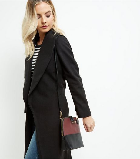 Dark Red Colour Block Across Body Bag | New Look