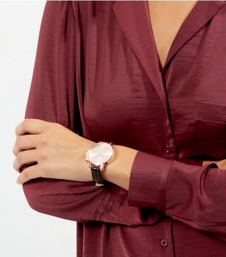 Brown Croc Strap Watch | New Look