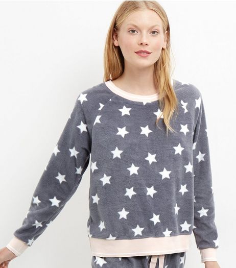 Grey Star Print Pyjama Top | New Look