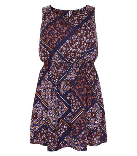 Curves Black Floral Print Sleeveless Dress | New Look