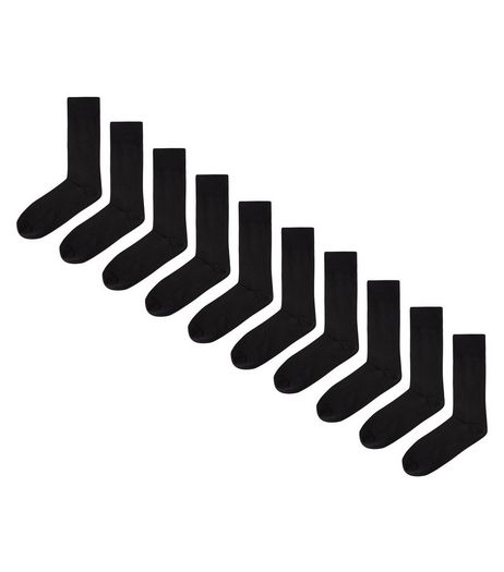 10 Pack Black Socks | New Look