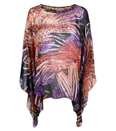 Blue Vanilla Black Abstract Print Oversized Top | New Look