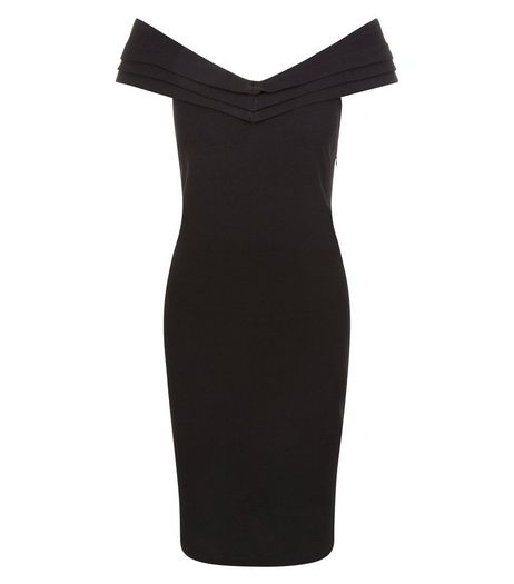 Blue Vanilla Black Bardot Neck Dress | New Look