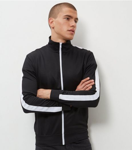 Black Stripe Sleeve Jacket | New Look