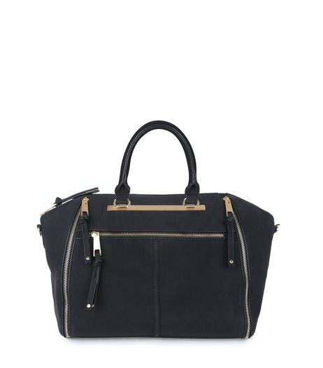 Black Zip Front Bowler | New Look